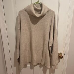 Free People Softly Structured Tunic Sweater in Oatmeal Heather